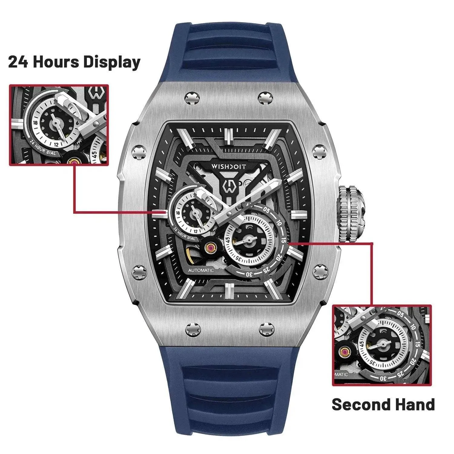 Full Speed - Silvery Watch (Blue Strap)