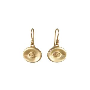 Gabriella Kiss 18k Small Eye Token Earrings