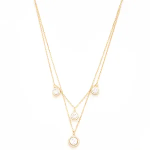 Gold Pearl Multi Drop Necklace