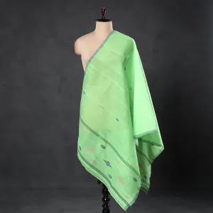 Green - Manipuri Weaving Masalai Phi Handloom Cotton Dupatta