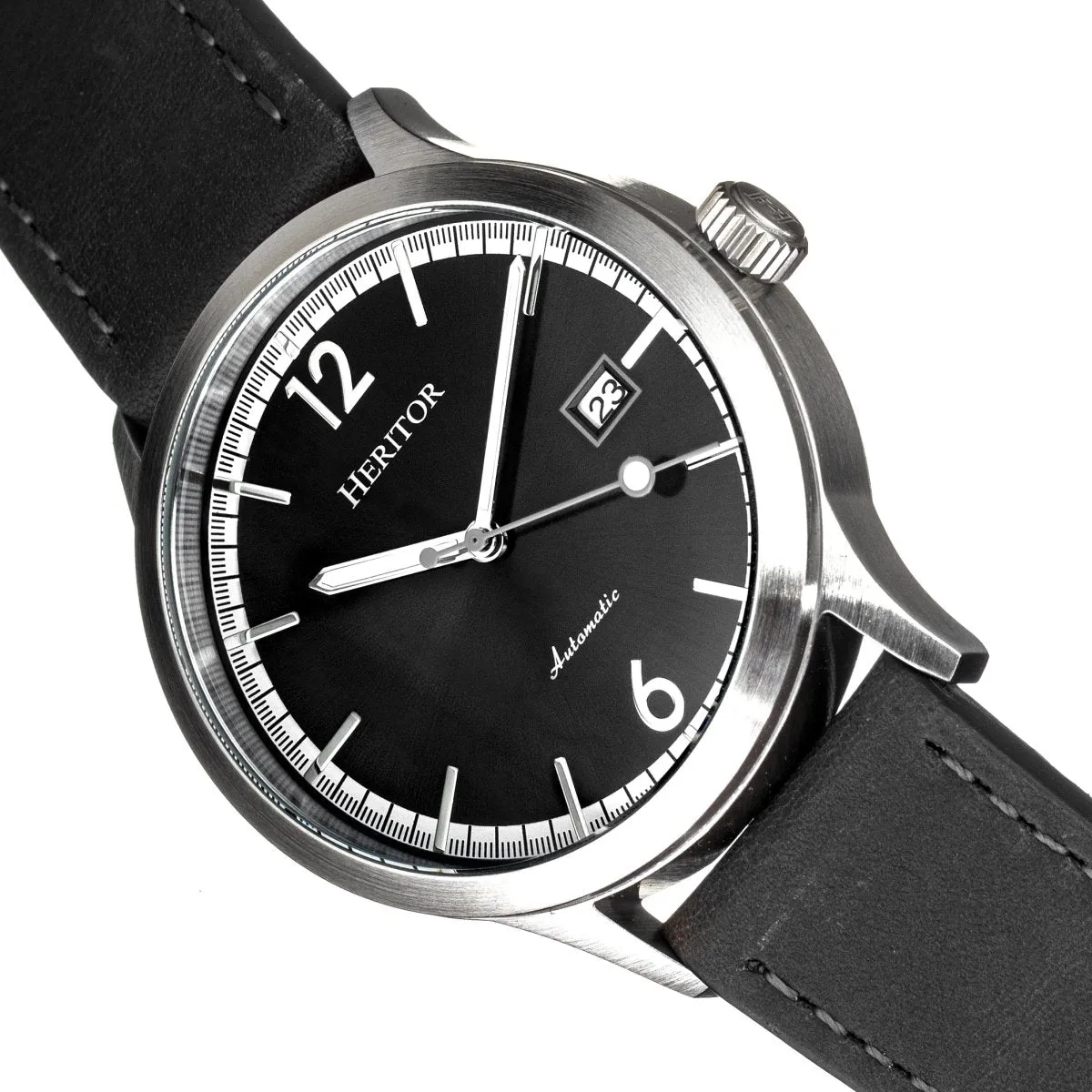 Heritor Automatic Becker Leather-Band Watch w/Date