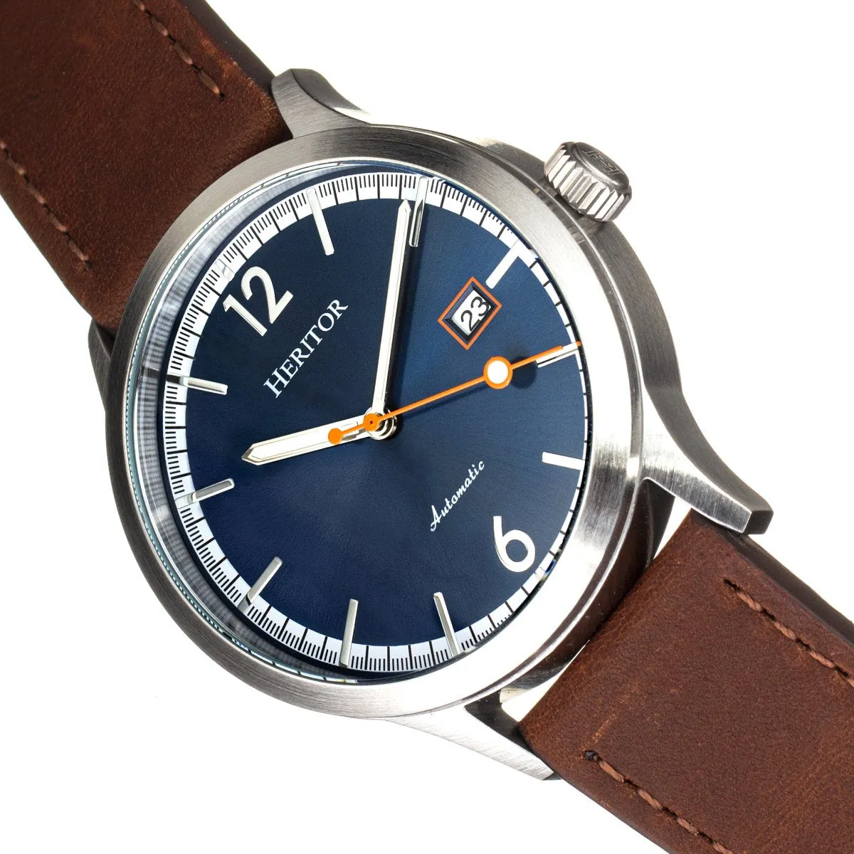 Heritor Automatic Becker Leather-Band Watch w/Date
