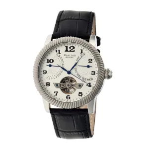 Heritor Automatic Piccard Semi-Skeleton Leather-Band Watch