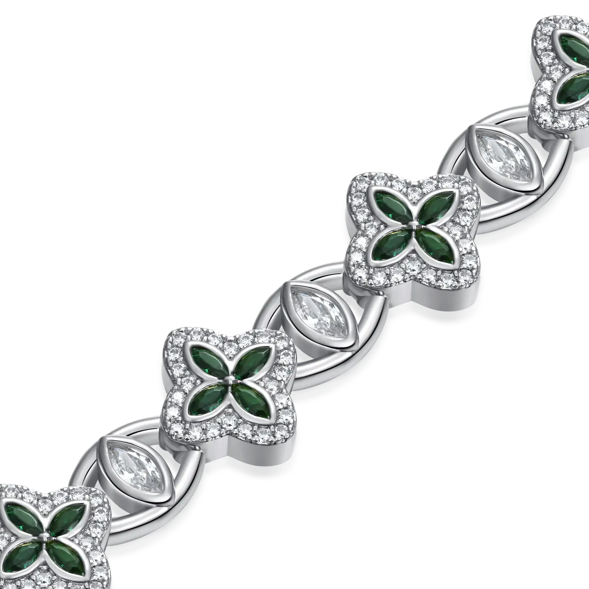 Iced Clover Eyes Blessing Bracelet
