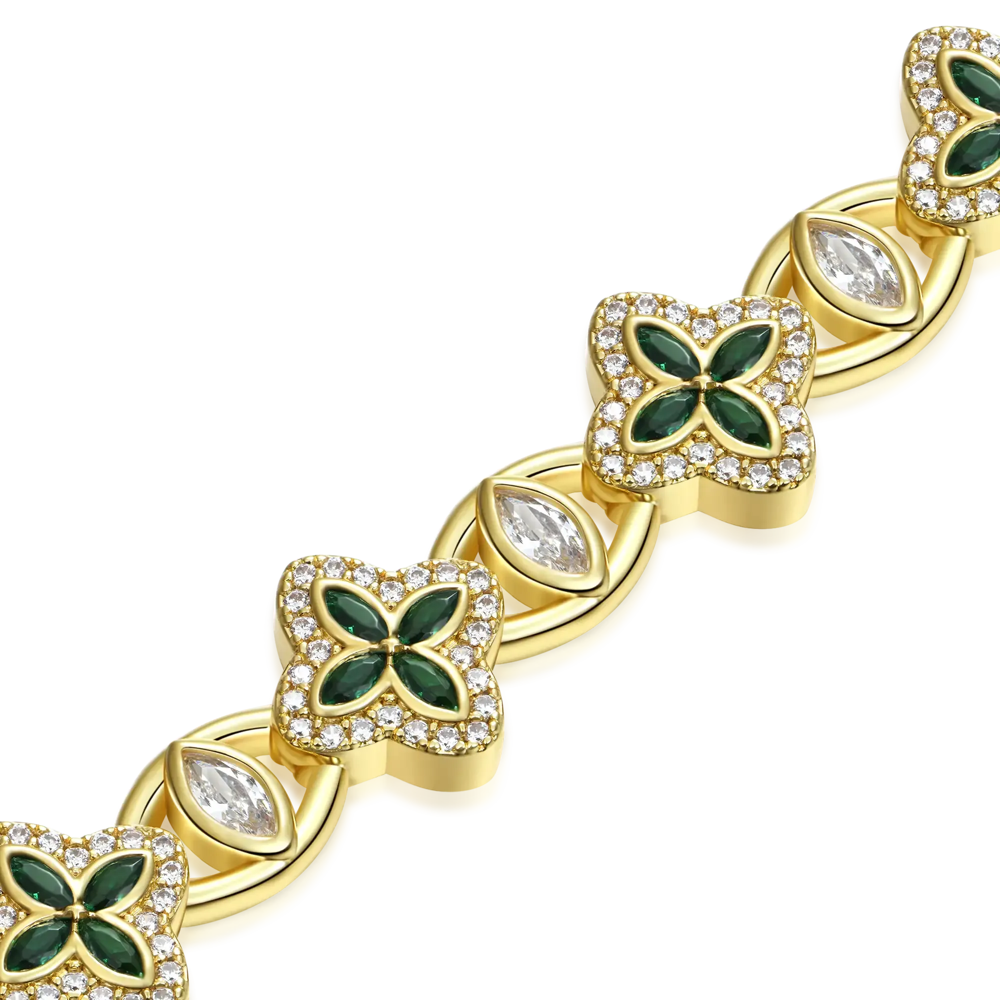 Iced Clover Eyes Blessing Bracelet
