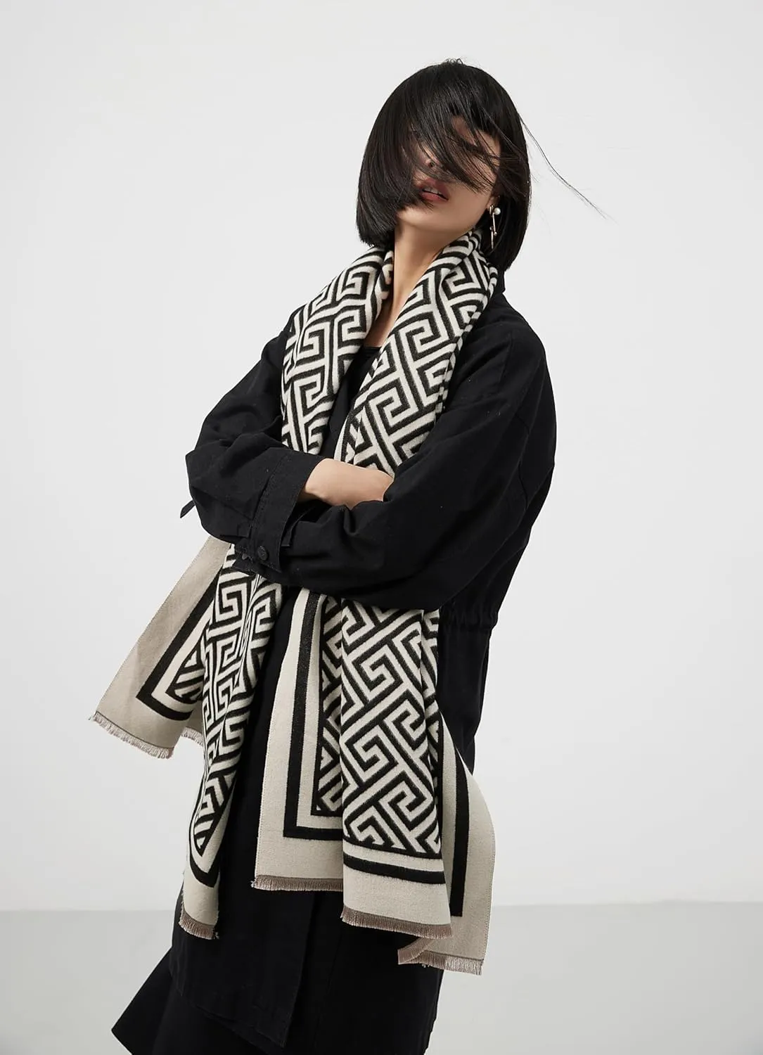 iCuviy Large Soft Scarves Pashmina Shawls & Wraps for Women Cashmere Feel Women's Scarves