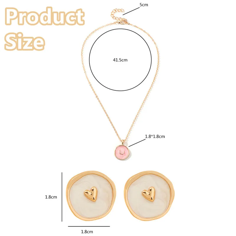 Irregular Enamel Star Moon Round Stud Earrings for Women Girls