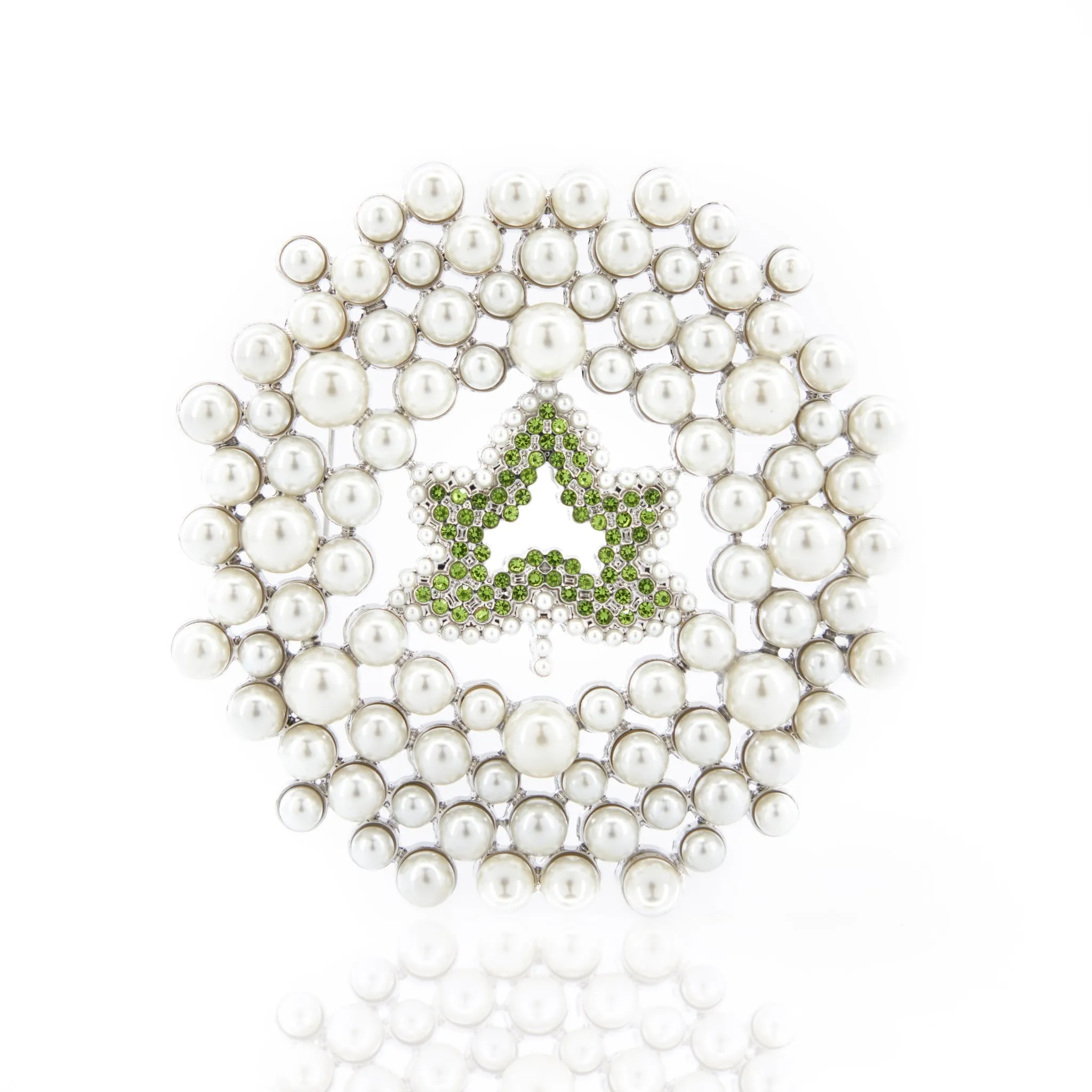 Ivey Dream Brooch - Pearl / Green
