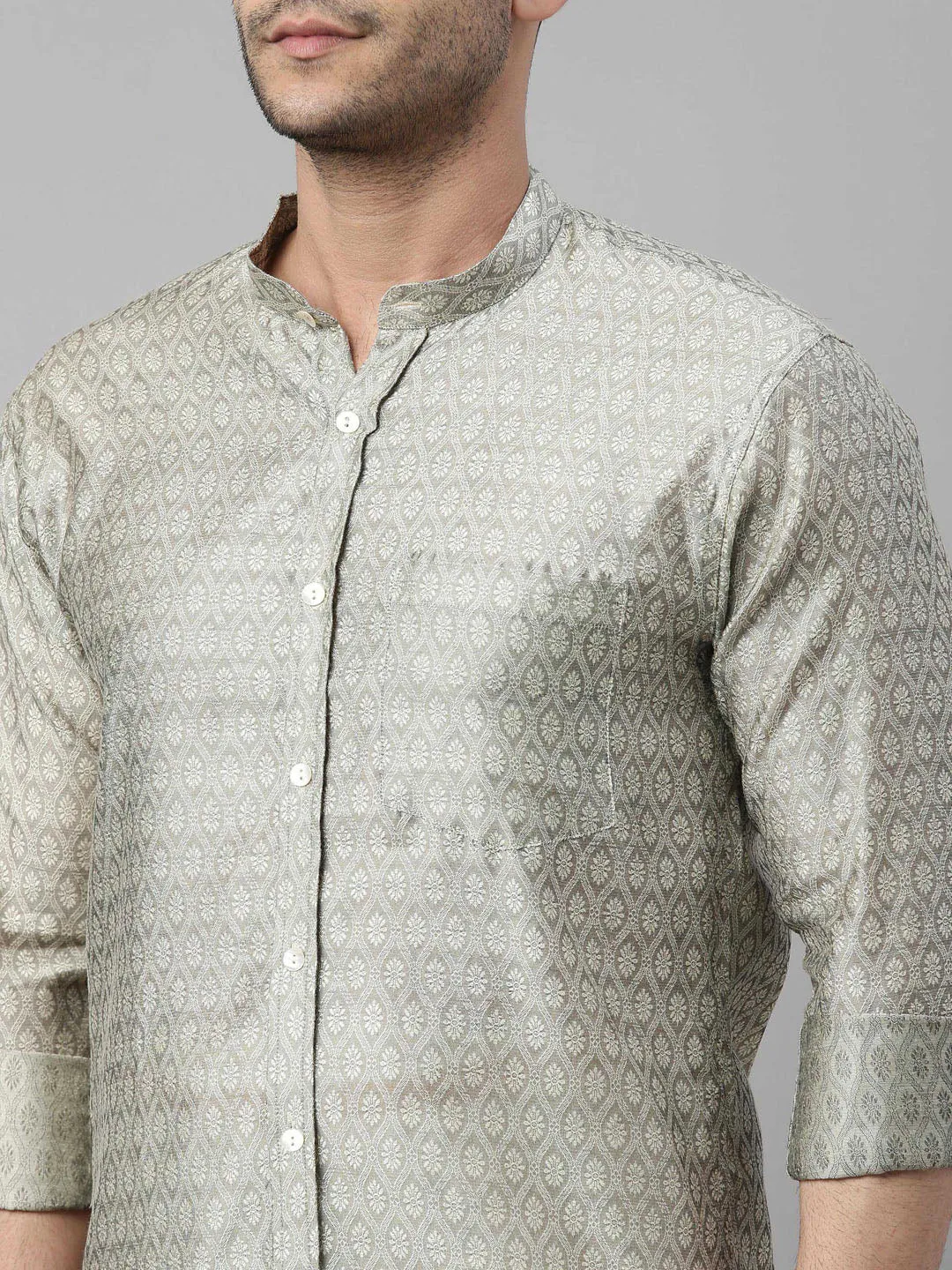 Jashvi Men's Beige Shirt And Mundu Set