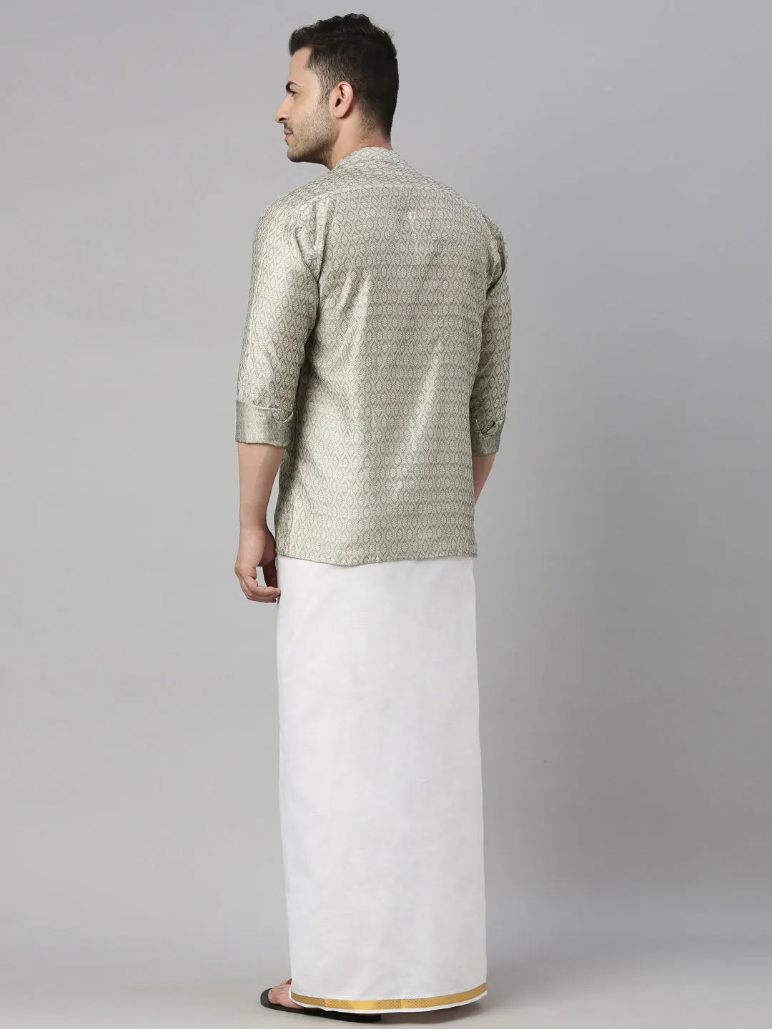 Jashvi Men's Beige Shirt And Mundu Set