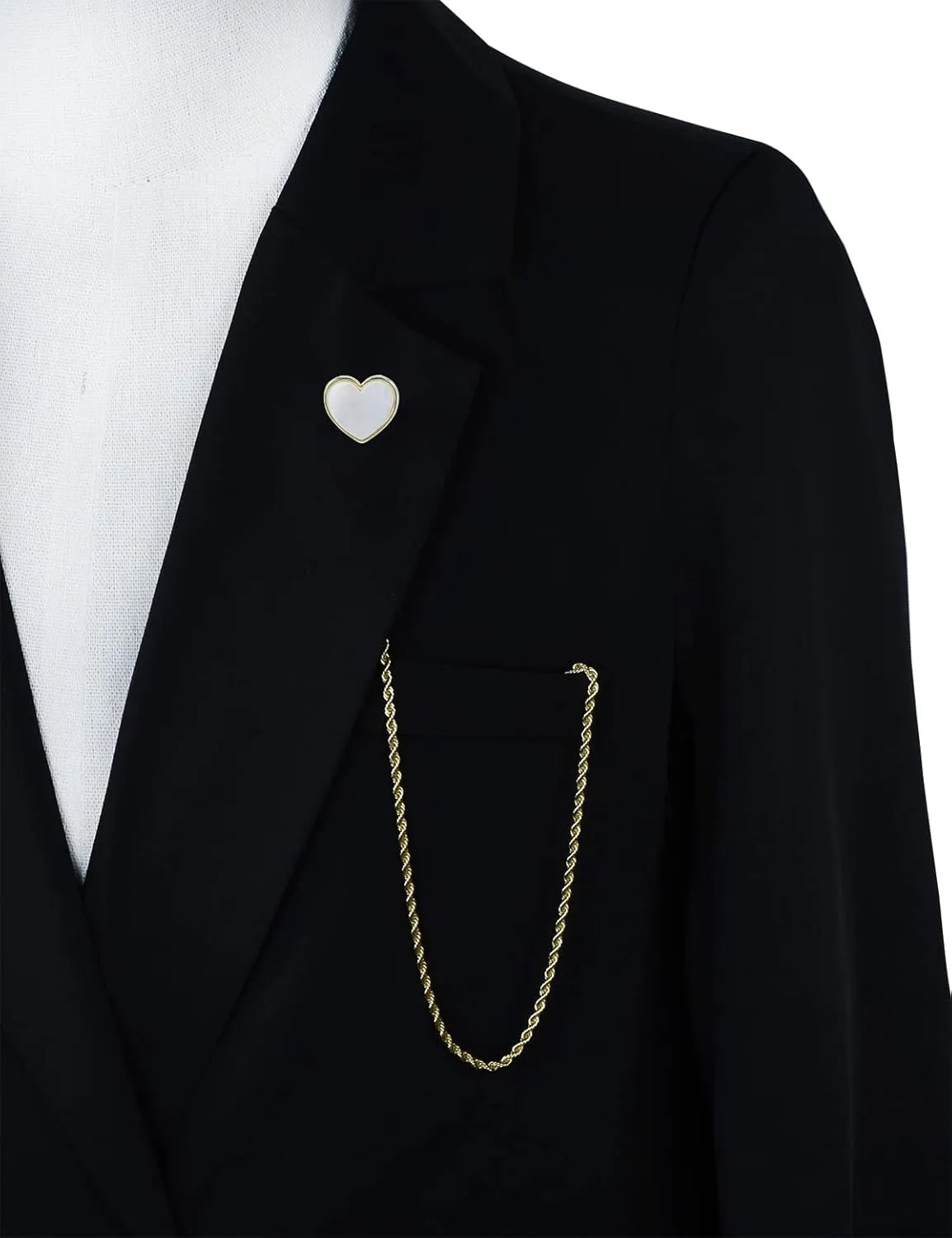 Lapel Chain for Men Brooch with Hanging Chain Costume Pin Suit Shirt Tuxedo Stud Collar Lapel Pin Men's Accessories