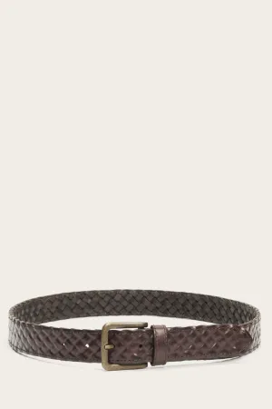 Leather Covered Woven Belt