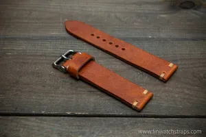 Leather Watch Strap, Italian Vachetta watch band. Handmade in Finland, 16,17,18,19,20,21,22,23,24,25,26 mm.