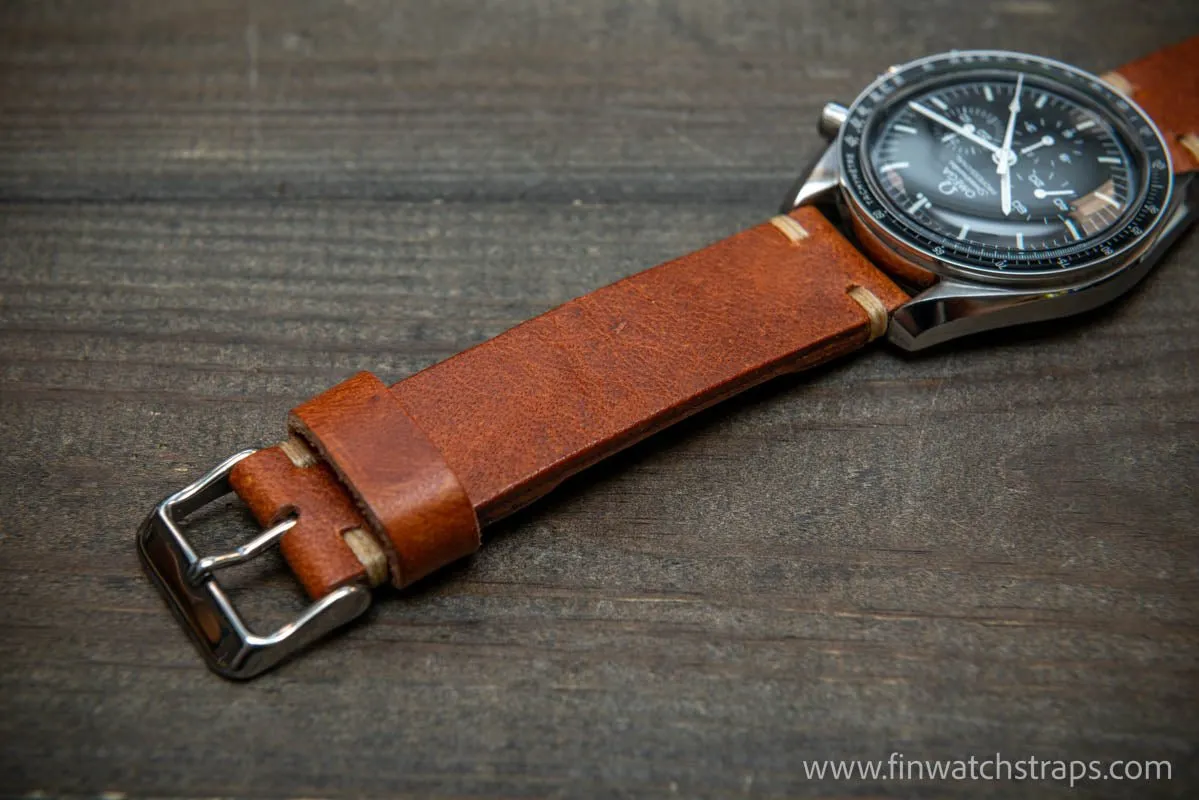 Leather Watch Strap, Italian Vachetta watch band. Handmade in Finland, 16,17,18,19,20,21,22,23,24,25,26 mm.
