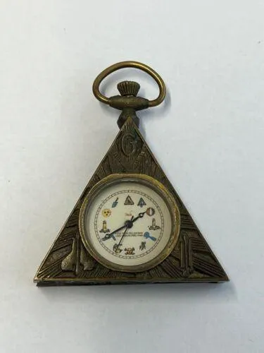 Masonic Pocket Watch Vintage Mechanical Triangular