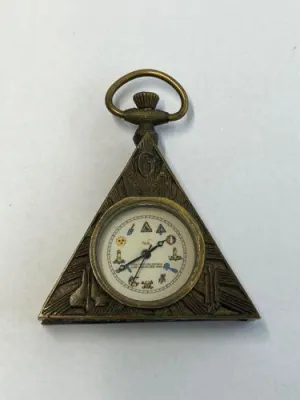 Masonic Pocket Watch Vintage Mechanical Triangular