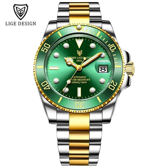 Mens Automatic Mechanical Clock Fashion Sport Diving Watch 100ATM Waterproof Luminous Watches