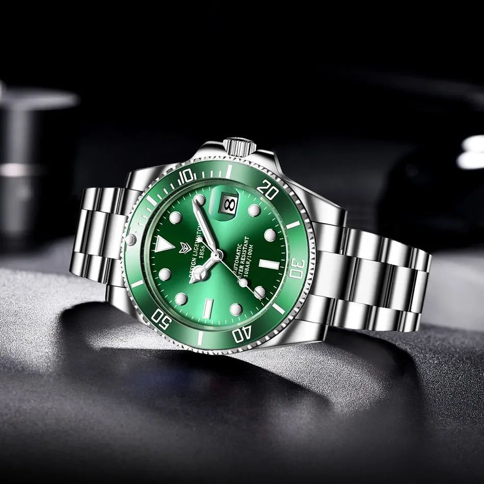 Mens Automatic Mechanical Clock Fashion Sport Diving Watch 100ATM Waterproof Luminous Watches