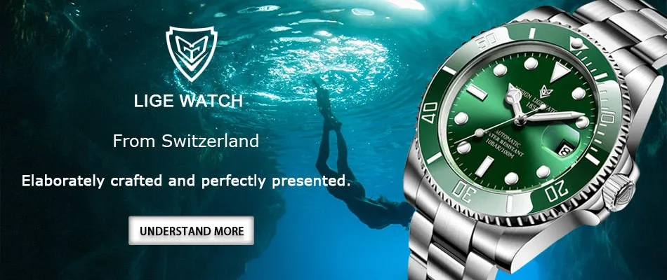 Mens Automatic Mechanical Clock Fashion Sport Diving Watch 100ATM Waterproof Luminous Watches