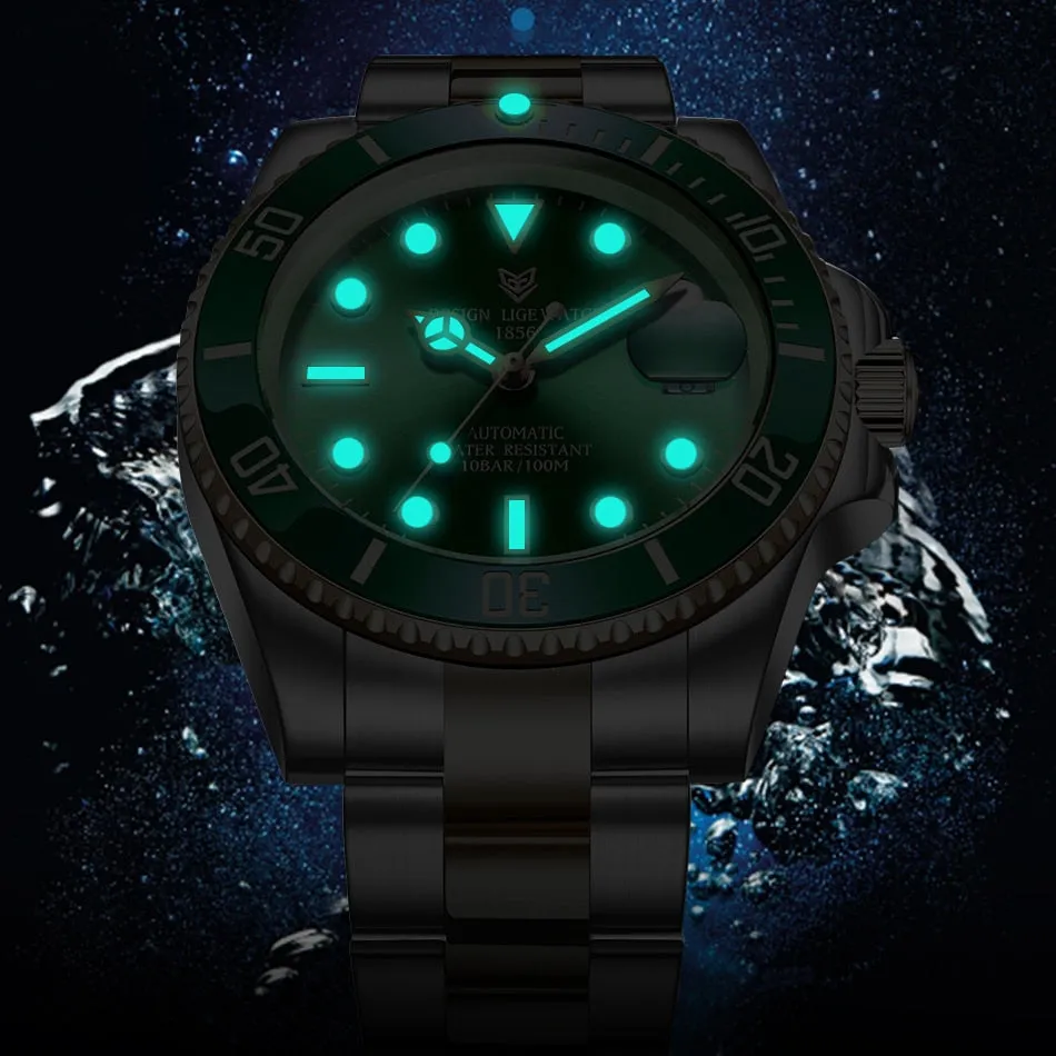 Mens Automatic Mechanical Clock Fashion Sport Diving Watch 100ATM Waterproof Luminous Watches