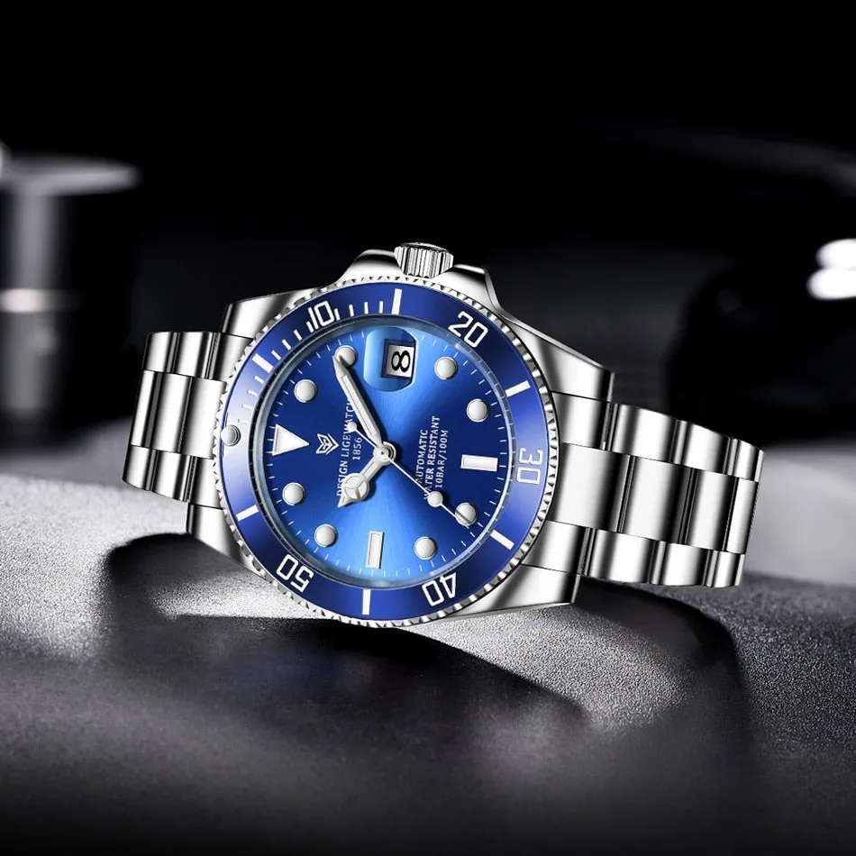 Mens Automatic Mechanical Clock Fashion Sport Diving Watch 100ATM Waterproof Luminous Watches
