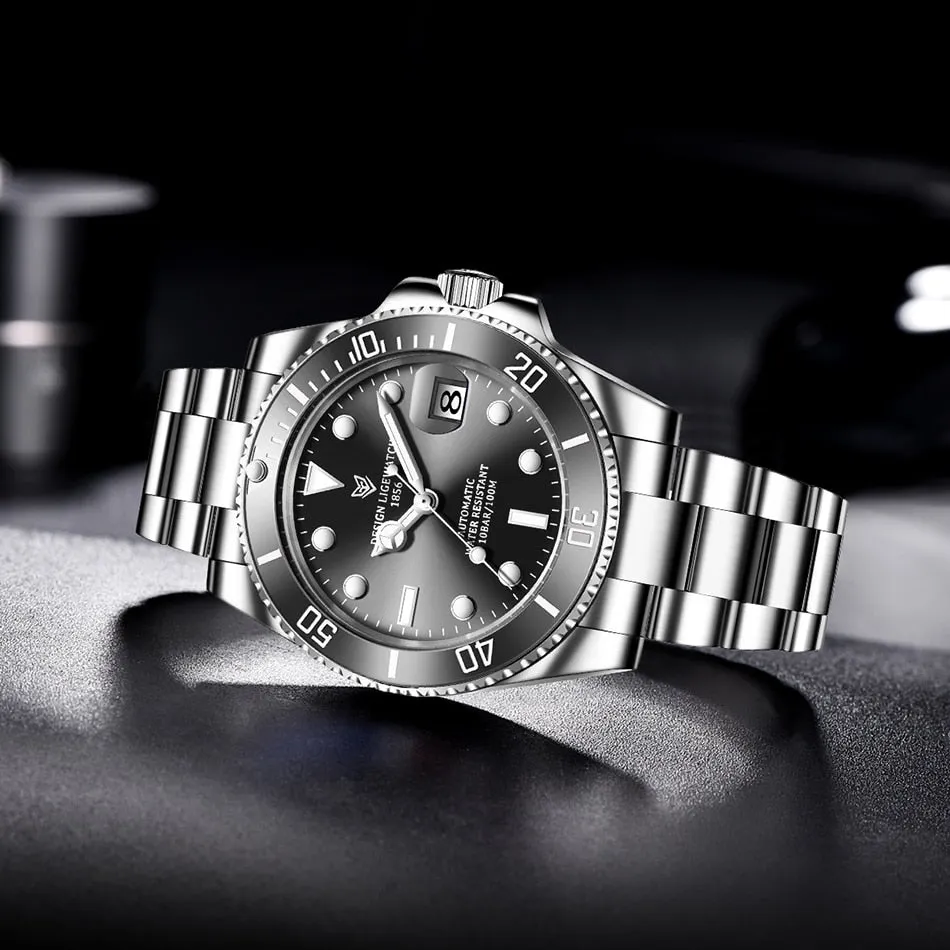 Mens Automatic Mechanical Clock Fashion Sport Diving Watch 100ATM Waterproof Luminous Watches