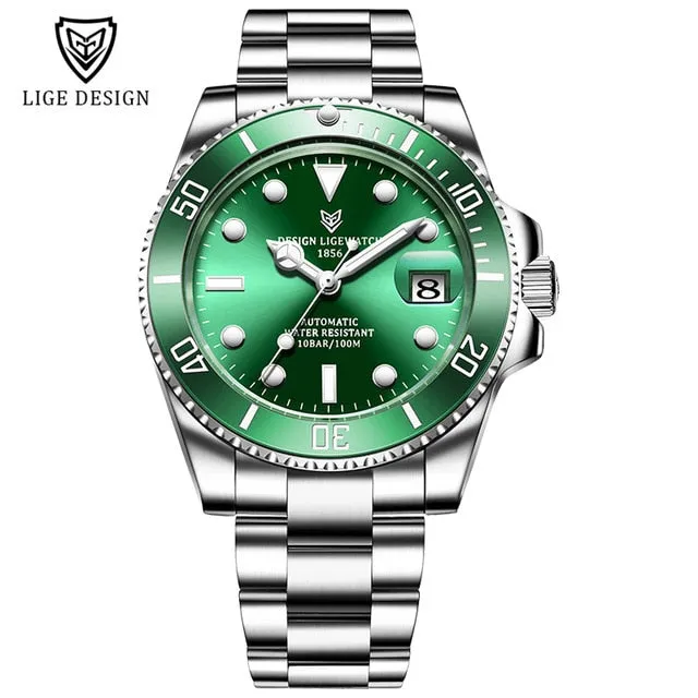 Mens Automatic Mechanical Clock Fashion Sport Diving Watch 100ATM Waterproof Luminous Watches