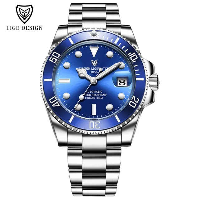 Mens Automatic Mechanical Clock Fashion Sport Diving Watch 100ATM Waterproof Luminous Watches