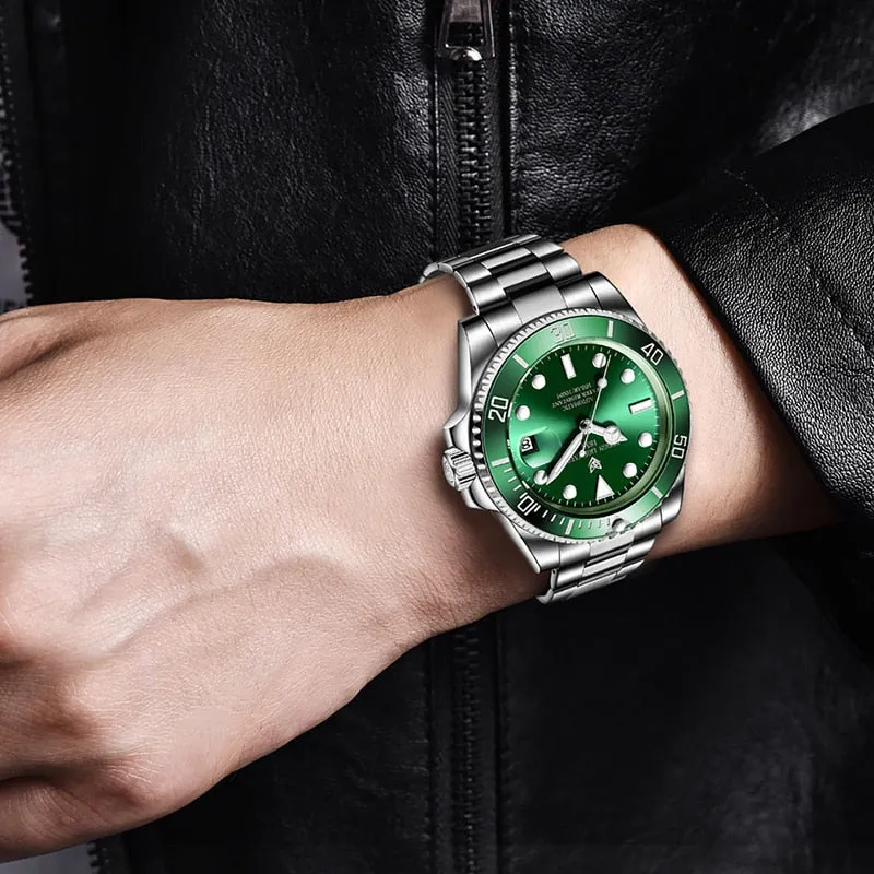 Mens Automatic Mechanical Clock Fashion Sport Diving Watch 100ATM Waterproof Luminous Watches
