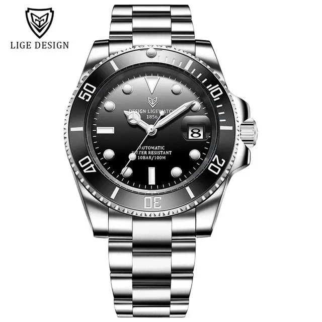 Mens Automatic Mechanical Clock Fashion Sport Diving Watch 100ATM Waterproof Luminous Watches