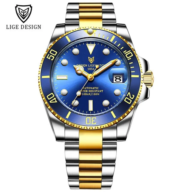 Mens Automatic Mechanical Clock Fashion Sport Diving Watch 100ATM Waterproof Luminous Watches
