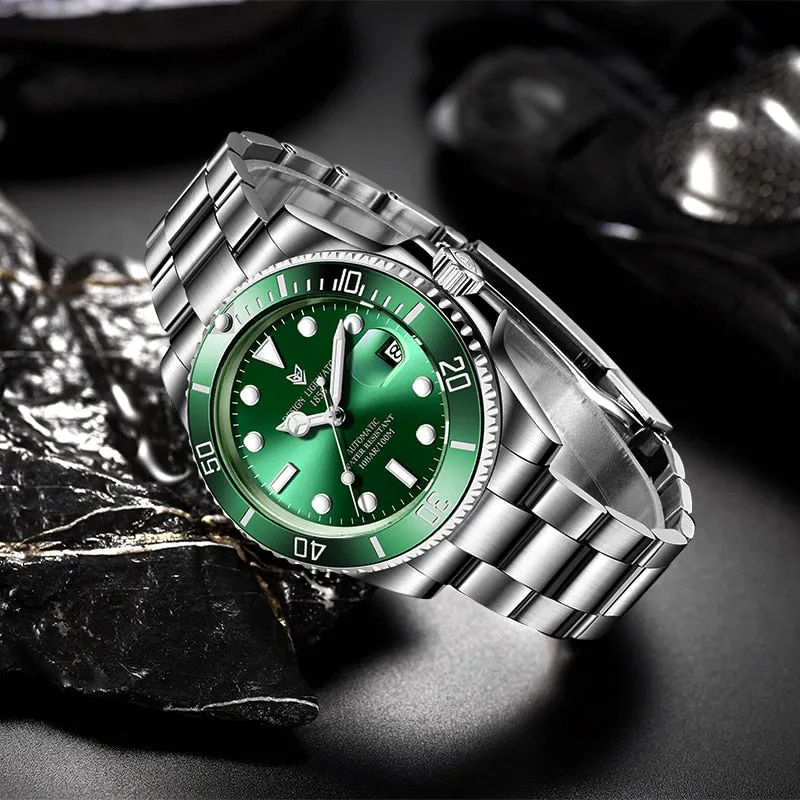 Mens Automatic Mechanical Clock Fashion Sport Diving Watch 100ATM Waterproof Luminous Watches