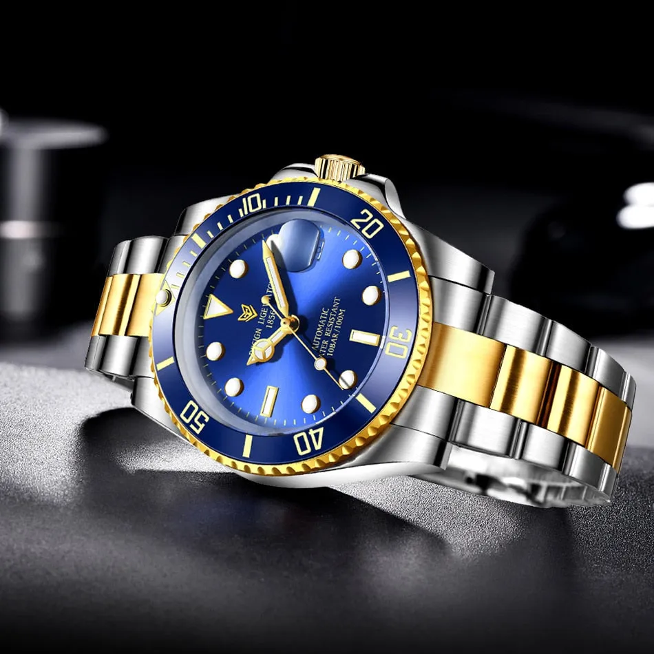 Mens Automatic Mechanical Clock Fashion Sport Diving Watch 100ATM Waterproof Luminous Watches