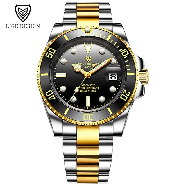Mens Automatic Mechanical Clock Fashion Sport Diving Watch 100ATM Waterproof Luminous Watches