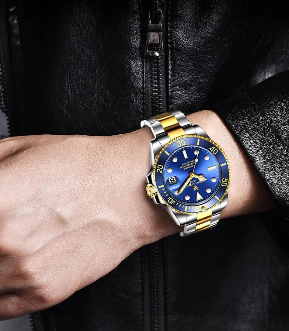 Mens Automatic Mechanical Clock Fashion Sport Diving Watch 100ATM Waterproof Luminous Watches