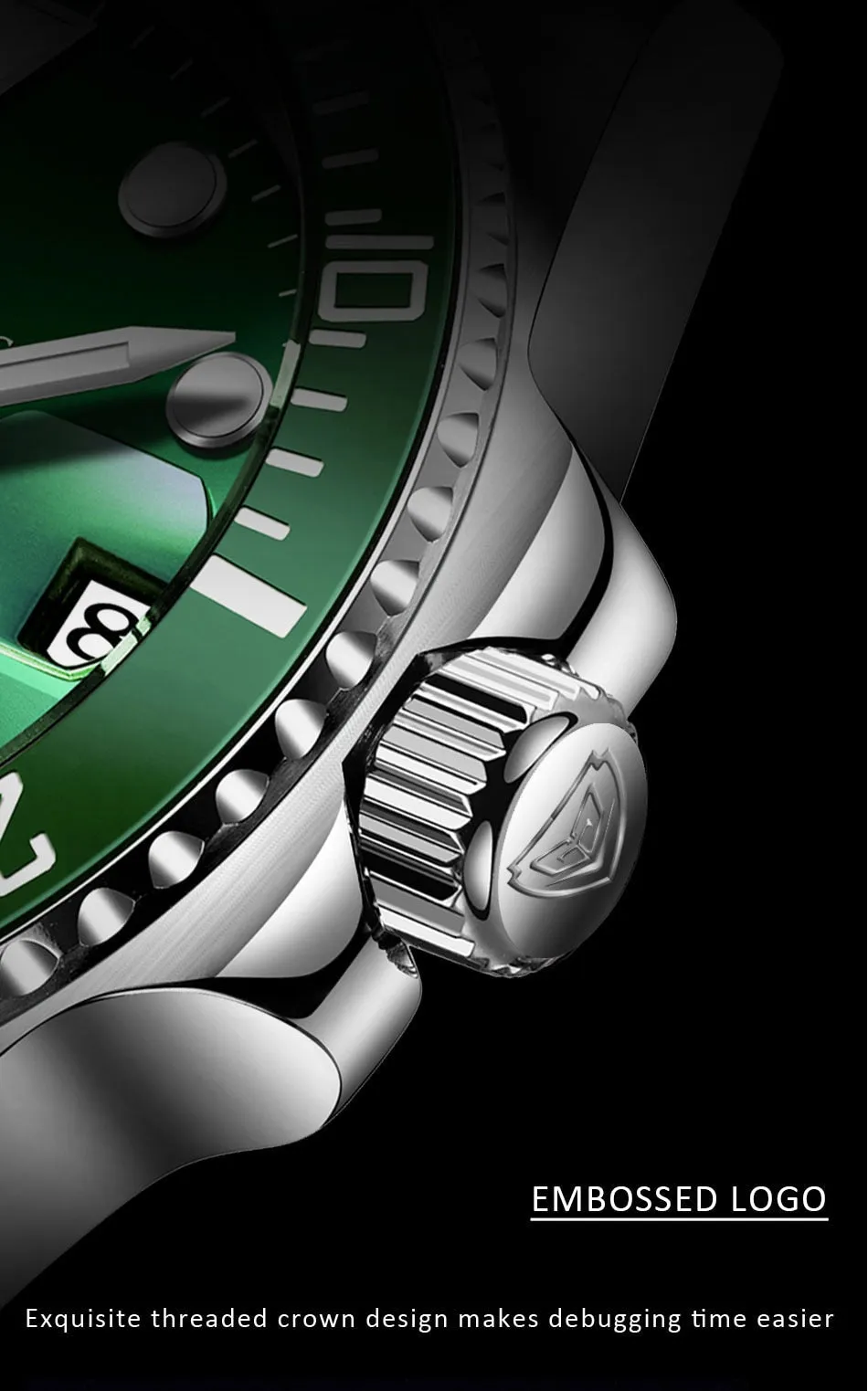 Mens Automatic Mechanical Clock Fashion Sport Diving Watch 100ATM Waterproof Luminous Watches