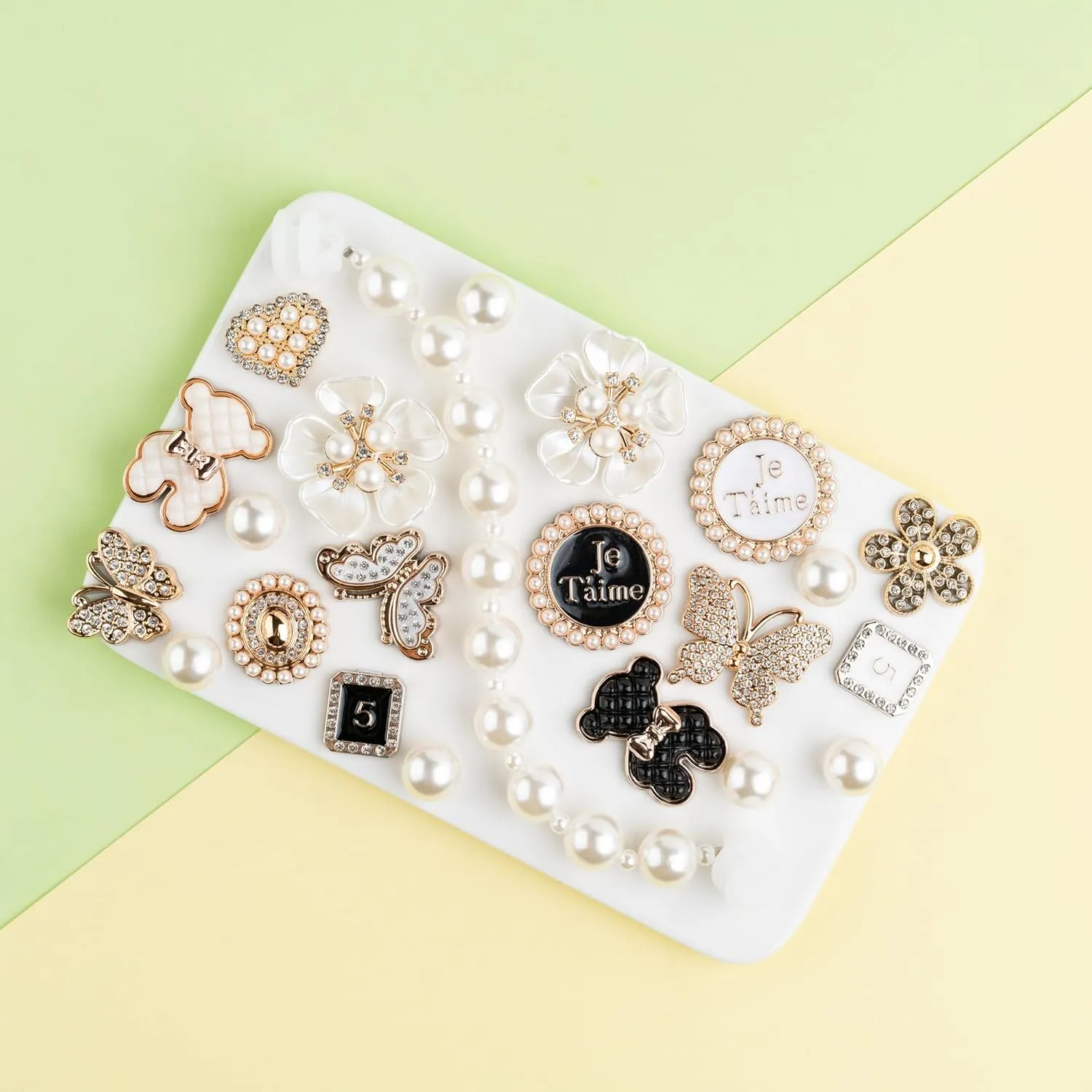 Mon Carame Rubber Beach Bag Accessories Charms,Rubber Beach Totes Accessories Inserts,Lovely Pearl Charms