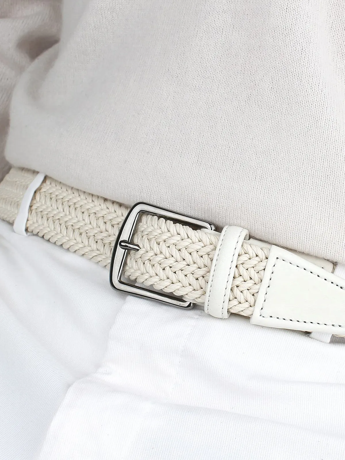 Off-white Waxed Cotton Belt