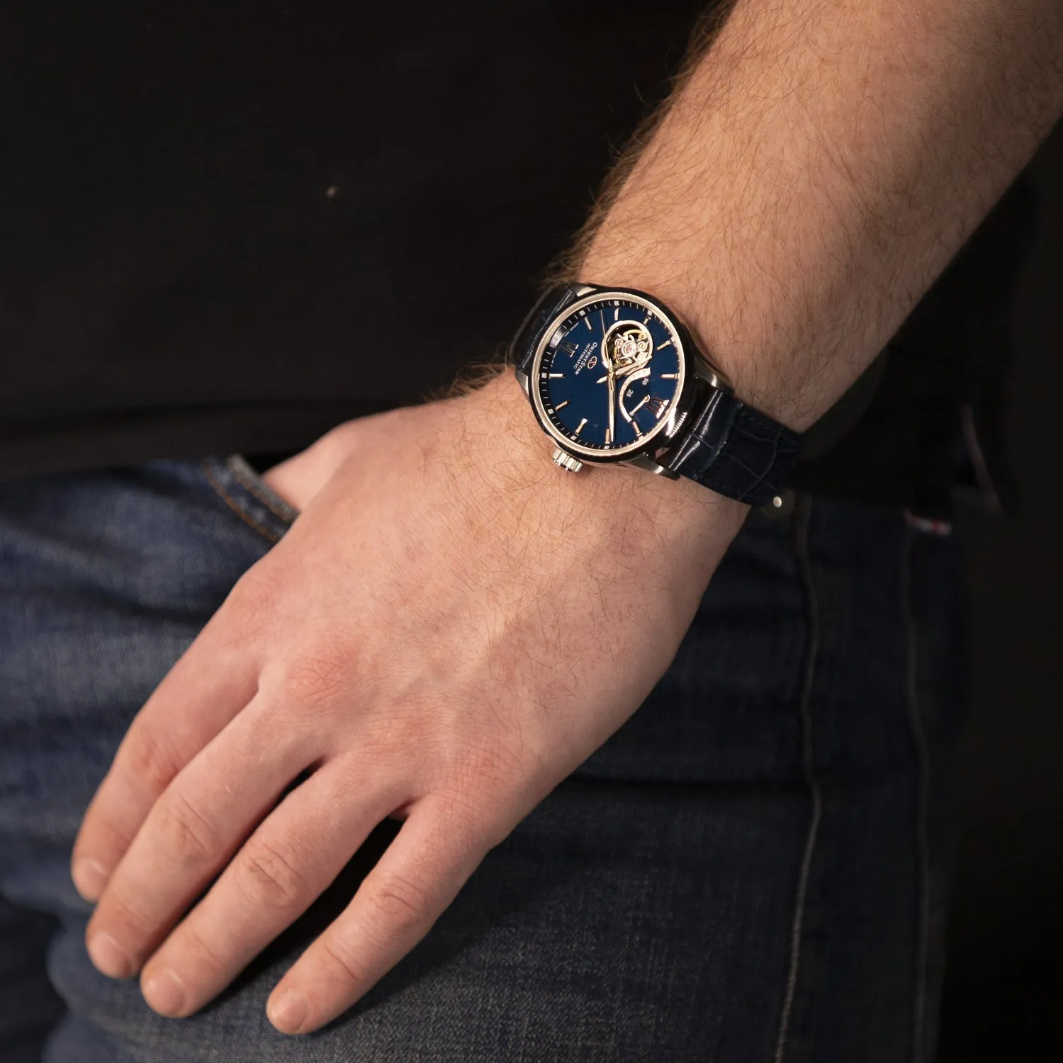 Orient Star Contemporary Open Heart Men's Blue Watch RE-AT0006L00B