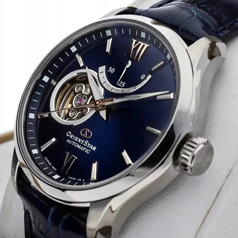 Orient Star Contemporary Open Heart Men's Blue Watch RE-AT0006L00B