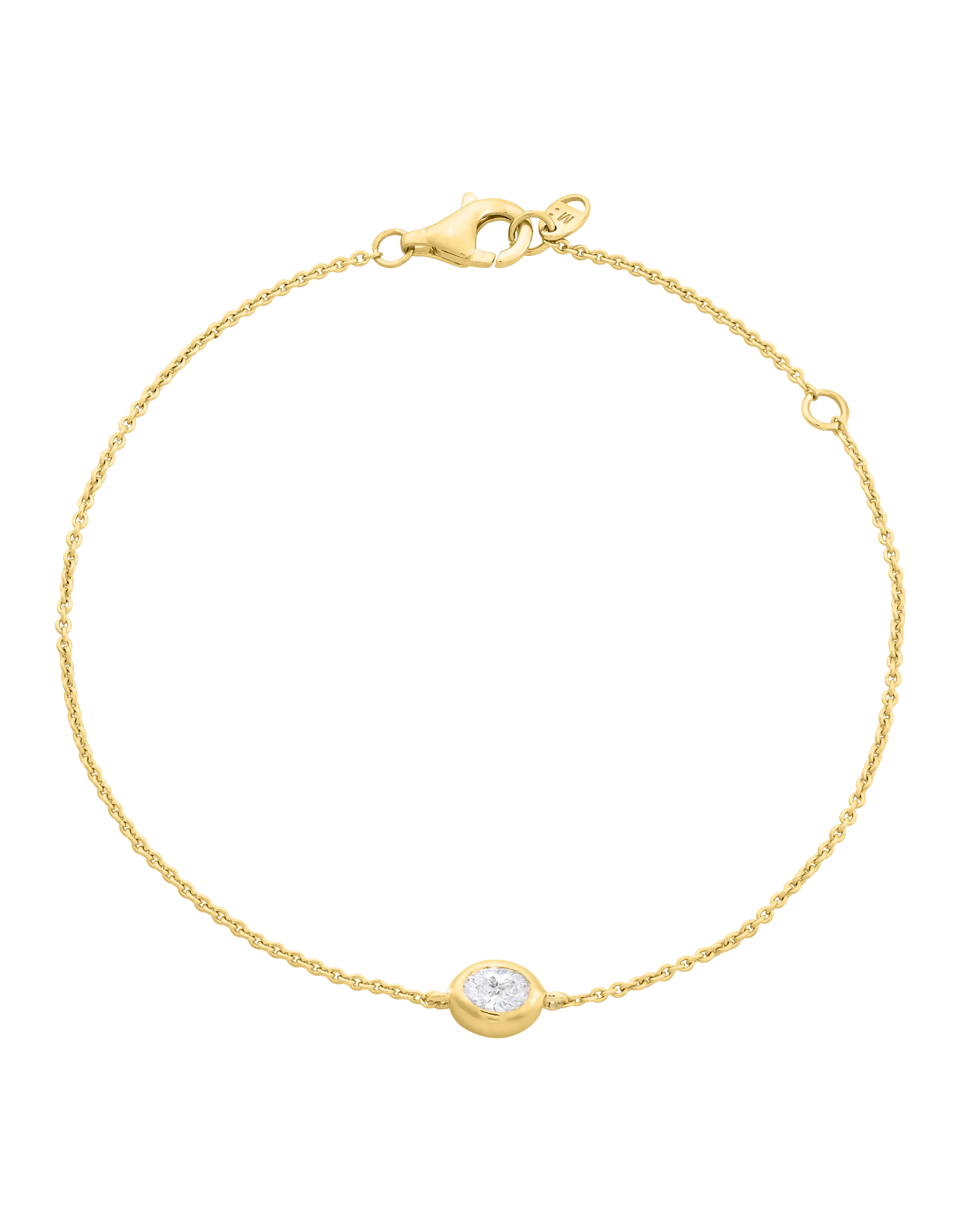 Oval Solitaire Diamond Bracelet - 14K White Gold