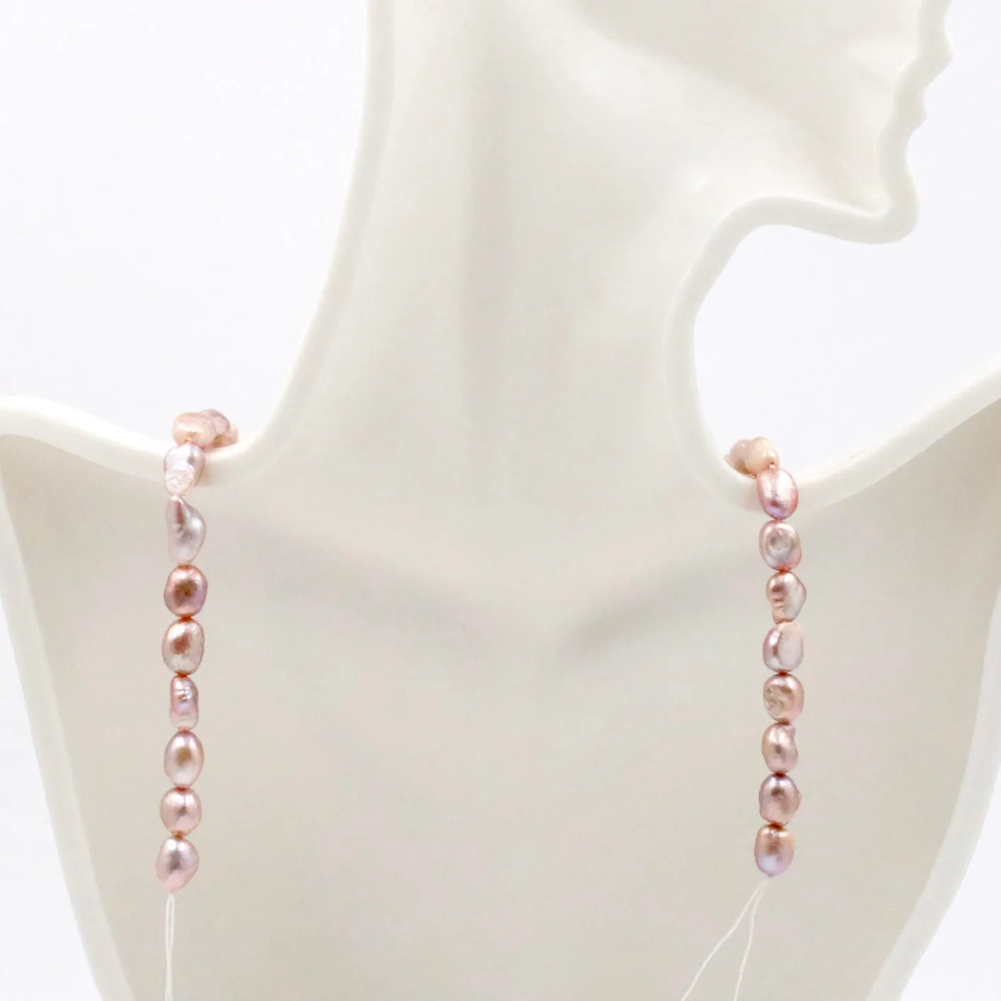 Pastel Violet Pearl Beads Cultured Pearl Unfinished Strand Beaded Pearl Strand Beaded Strand DIY Jewelry DIY Pearl Necklace 8x6mm SKU: 6143395