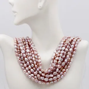Pastel Violet Pearl Beads Cultured Pearl Unfinished Strand Beaded Pearl Strand Beaded Strand DIY Jewelry DIY Pearl Necklace 8x6mm SKU: 6143395