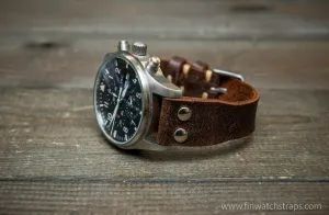 Pilot Watch Strap w/Rivets, Vintage style watch band, width 24x20 mm, 23x20 mm, 22x18 mm, 21x18 mm, 20x16 mm, 19x16 mm.