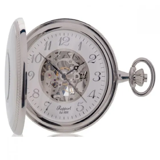 RAP Pocket Watch Half Hunter Silver Tone