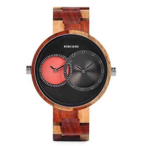 Round Shaped Mechanical Wooden Watch