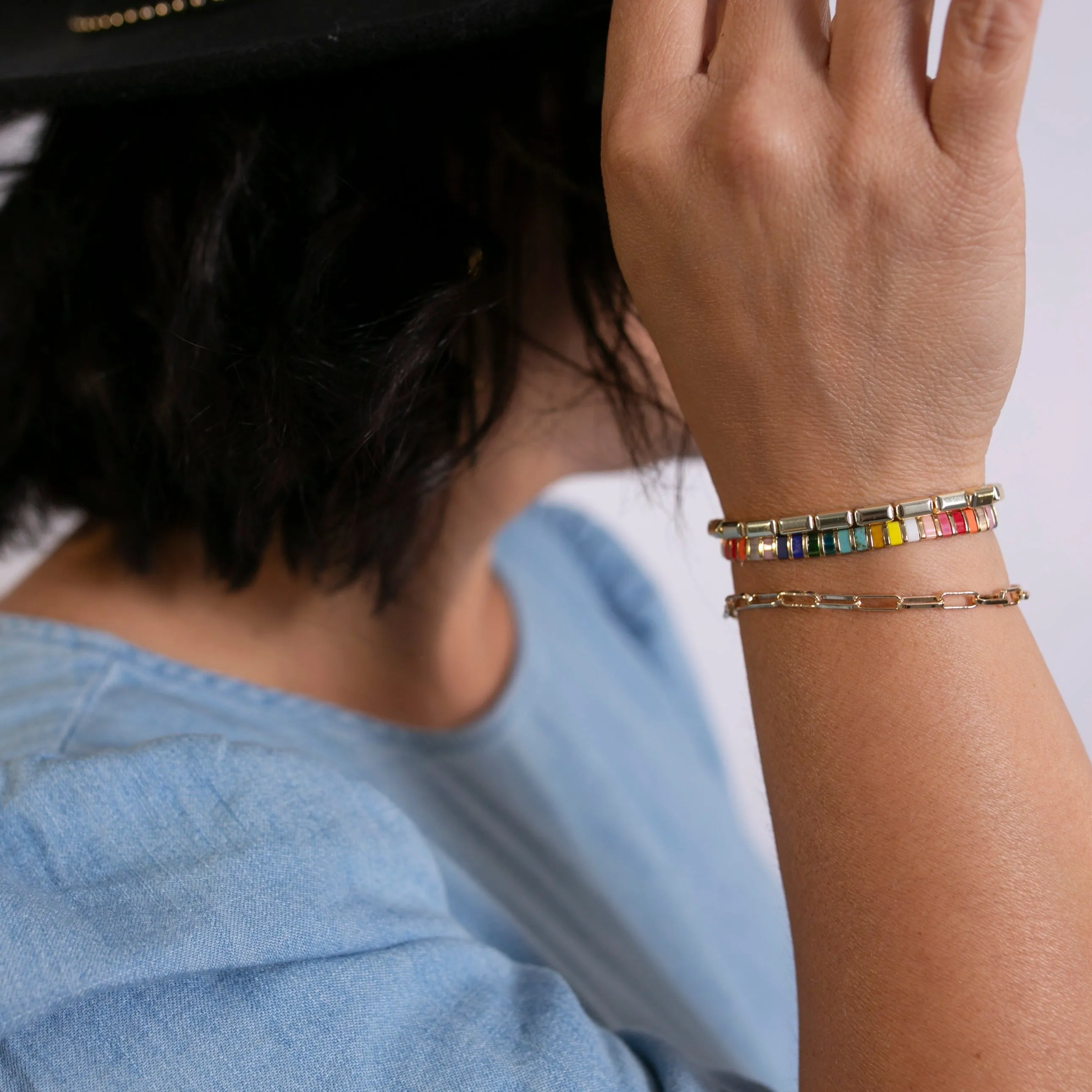 Samantha Rainbow Tile Bracelet