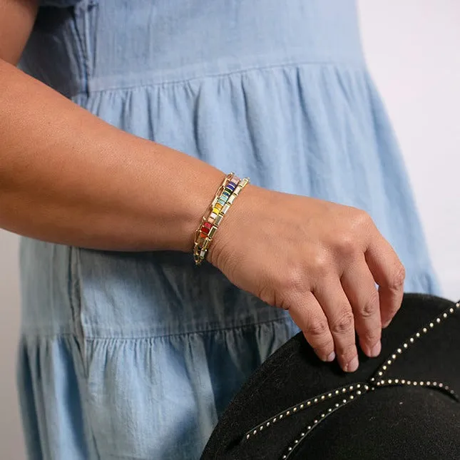 Samantha Rainbow Tile Bracelet