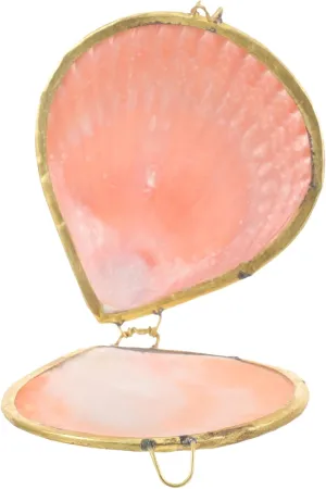 Seashell Trinket Box, Hinged Jewelry Box, Shell Shape Jewelry Organizer Desktop Decor Wedding Ring Holder Chic Natural Shells for Necklace Bracelets Supplies