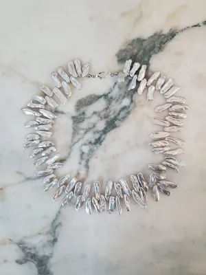 Silver Freshwater Pearl Choker